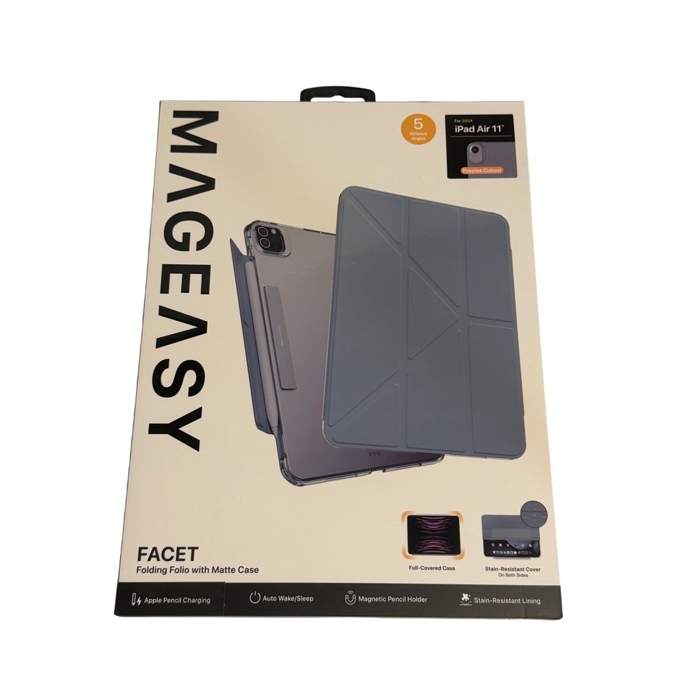 MAGEASY Facet iPad Air‎ 11 2024 Case Blue Folding Folio Protective MPDA09204XB24